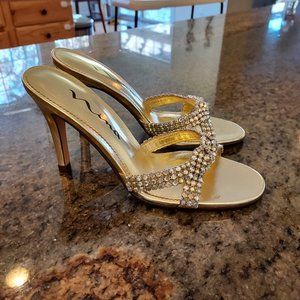 Nina Gold Jewel tone heels size 6